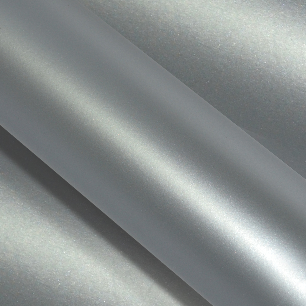 Silber Chrom Design Folie 152 cm x 10 Meter hochglänzend mit Luftkanäle 